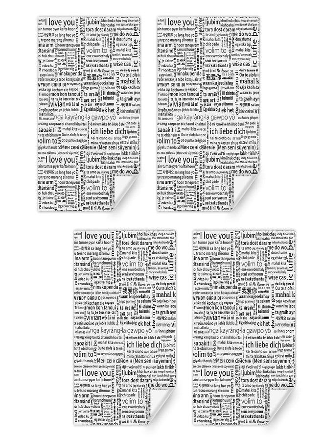 Boerni Valentines Day Romantic I Love You Phrases In Different Languages | Holidays Wrapping Paper 4 Folded Sheets For Adults and Kids | Gift Wrap Paper For Birthday, Anniversary, Bridal Shower Wedding - Image 3